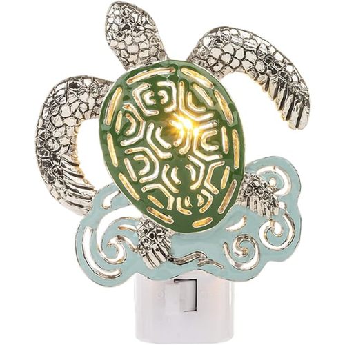 Midwest-CBK Sea Turtle with Color Night Light Silver, Green, Blue