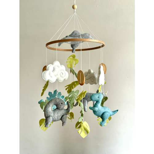Dinosaur baby mobile dino Baby Mobile clouds neutral baby mobile