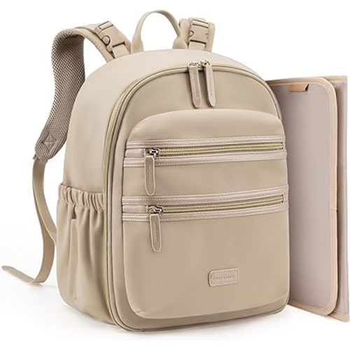 mommore Neoprene Diaper Bag Backpack Small Baby Bag Travel Mini Diaper Backpack for Newborn with Insulated Pockets, Stroller Straps