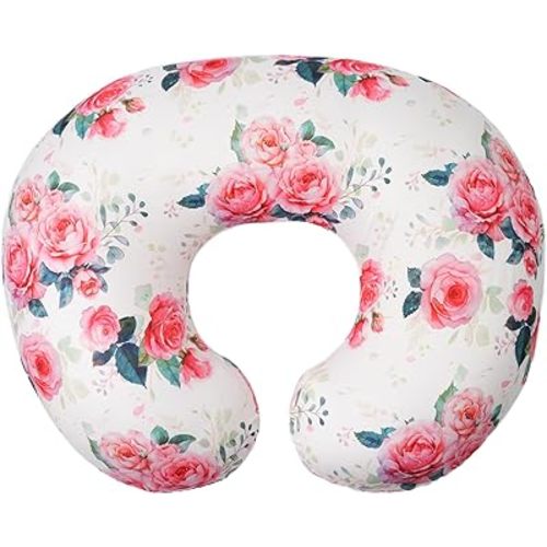 Nursing Pillow Cover, Soft Stretchy Removable Slipcover for Breastfeeding Pillows,Comfortable Nursing Pillow Case for Infant Baby Boys Girls Newborn,Floral