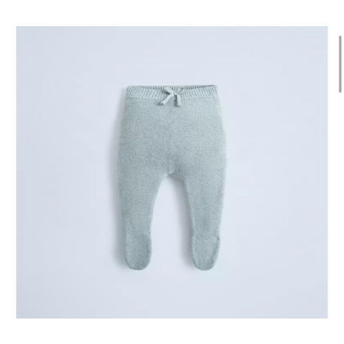 BOW FOOTED KNIT LEGGINGS - Light blue | ZARA United States