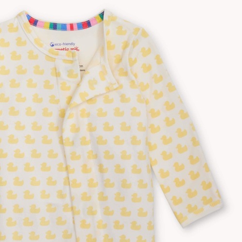 many ducks yellow organic cotton magnetic parent favorite footie – Magnetic Me