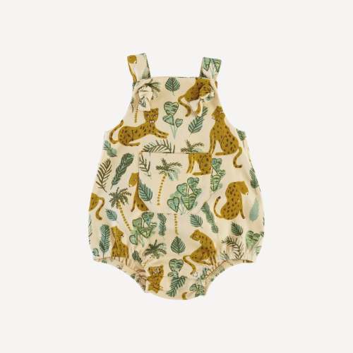 tie pocket overall bubble | leopard | organic cotton interlock
