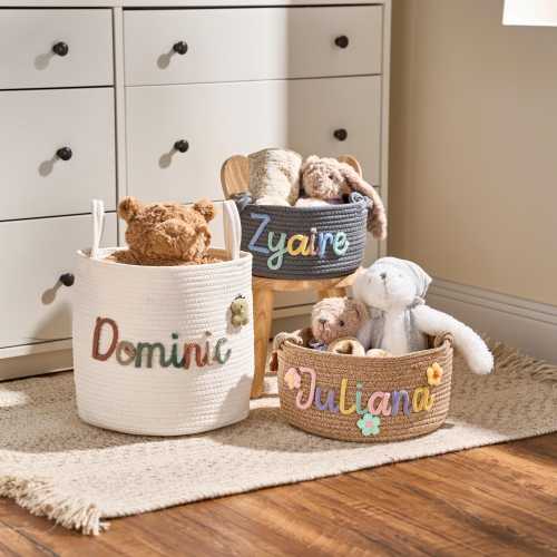 Custom Name Basket • Baby Shower Gift • Baby Gif • Newborn Gift • Toy Organizer