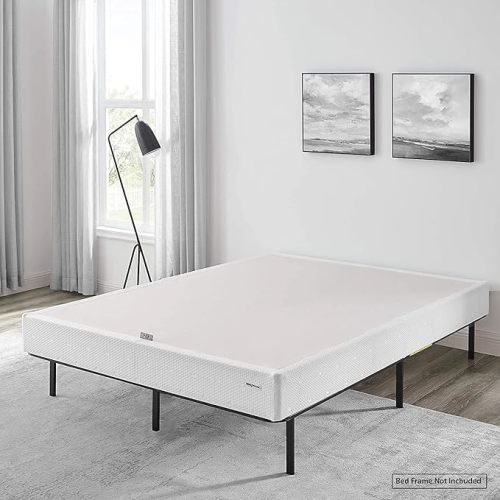 Amazon Basics Smart Box Spring Bed Base, 5 Inch Mattress Foundation, Tool-Free Easy Assembly, Full, White