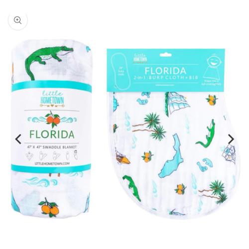 Gift Set: Florida Baby Muslin Swaddle & Burp Cloth – Little Hometown