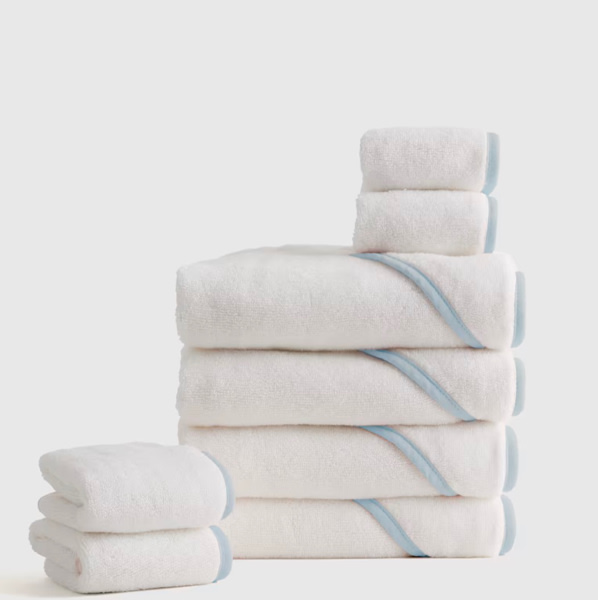 Organic Turkish Cotton Baby Bath Bundle 8-Pack in Light Blue