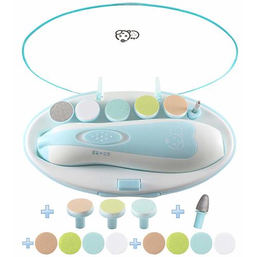 Baby Nail Clippers 20 In 1 By Royal Angels Baby | Safe Electric Baby Nail Trimmer, Baby Nail File Kit, Additional Replacement Heads, Newborn Toddler Toes and Fingernails, Trim and Polish (Blue)