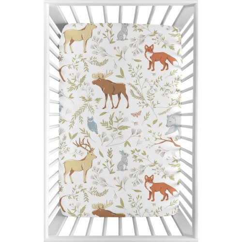 Sweet Jojo Designs Woodland Toile Mini Fitted Crib Sheet & Reviews | Wayfair