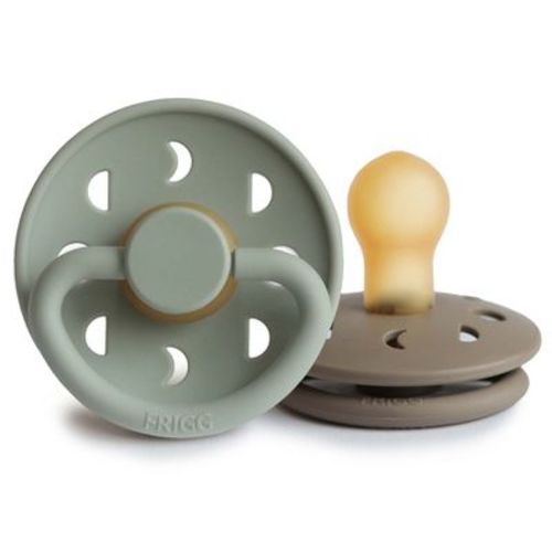 Frigg Moon Natural Rubber Pacifier 2-pack Sage/portobello 0-6 Months