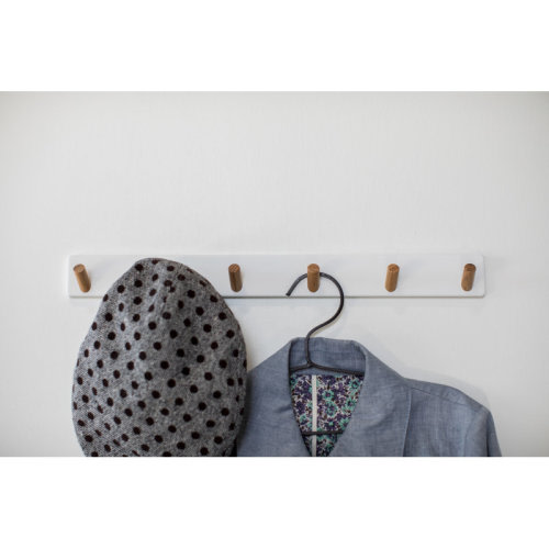 Yamazaki Home Wall-Mounted Saving Coat Hanger- Modern Jacket Holder, Steel + Wood & Reviews | Wayfair