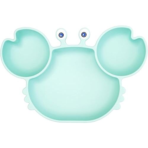 Silicone Suction Plate for Toddlers - Self Feeding Training Divided Plate Dish and Bowl for Baby and Toddler, Fits for Most Highchairs Trays, BPA Free Microwave Dishwasher Safe