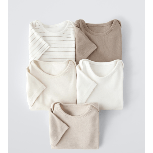 FIVE-PACK OF TOAST COLORED BODYSUITS - taupe brown | ZARA United States