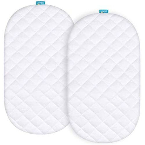 Bassinet Mattress Pad Cover Compatible with Chicco LullaGlide™ 3-in-1 Stationary Baby Bassinet, 2 Pack, Waterproof Quilted Ultra Soft Viscose Made from Bamboo Terry Surface, Breathable and Easy Care