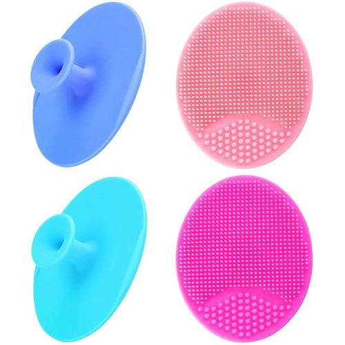 Baby Bath Brush, Baby Cradle Cap Brush, Silicone Massage Brush, Silicone Scrubbers Exfoliator Brush, Skin Scrubber Baby Essential for Dry Skin, Cradle Cap and Eczema (Small-4PCS)