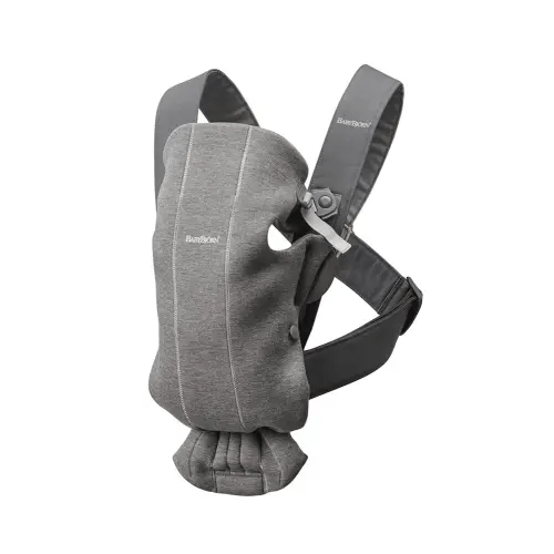 BabyBjörn Baby Carrier Mini, Dark Gray, 3D Jersey Infant Carrier (7-25 lbs), Ergonomic, Easy-to-Use
