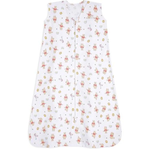HALO Disney Baby Sleepsack, 100% Cotton Wearable Blanket, Swaddle Transition Sleeping Bag, TOG 0.5, Winnie Rainbows, Medium, 6-12 Months