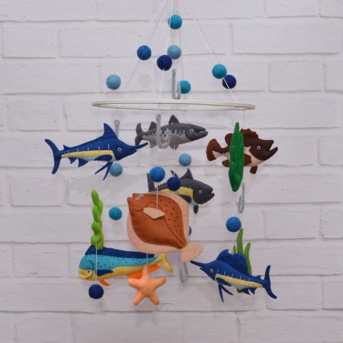 Baby Mobile Ocean. Fishing Nursery Decor. Hanging Mobile. Crib Toys. Fishing Baby Shower Gift. Crib Mobile. Newborn Fishing. Baby Mobile Boy