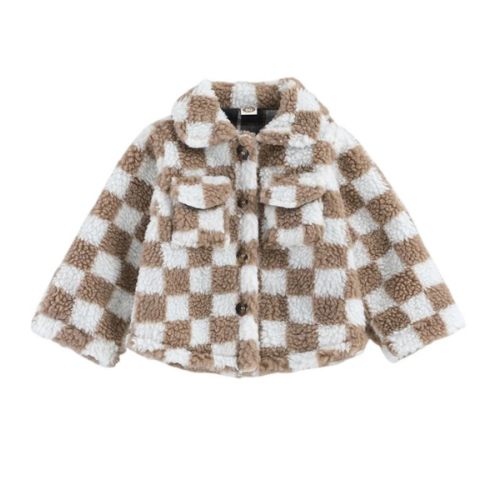 Checkerboard Sherpa Coat – The Ollie Bee