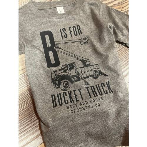 B is for Bucket Truck design baby/toddler tee