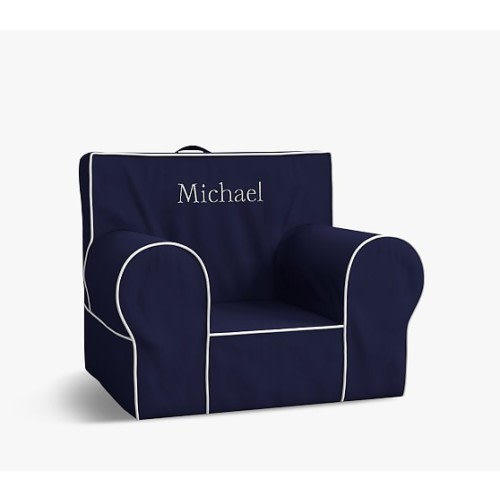 Navy with White Piping Anywhere Chair® | Kids Armchair | Pottery Barn Kids