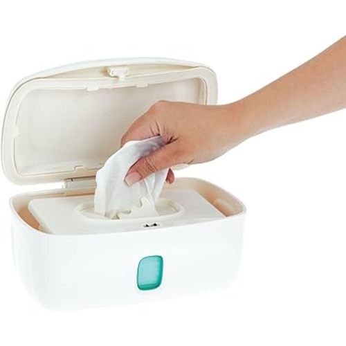 Nuby Baby Wipe Dispenser - Easy-Open Lid and Weighted Plate for Smooth Dispensing - Clear View Window