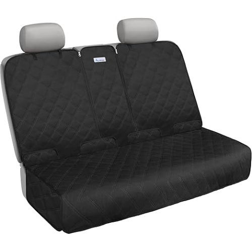 Back Seat Cover for Compact Cars/SUVs Rear Split Bench - 900D Oxford Waterproof Non-Slip Car Seat Protector for Messy Dogs & Kids, Easy Clean(Black)