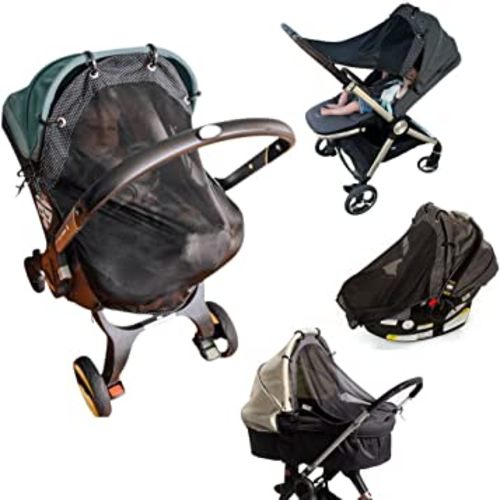 Sun Shade for Strollers and Infant Car Seat (Medium). Universal Adjustable SPF 30+ Sunshade with See Through. Your Baby Will See The World and Will Be Protected. Stroller Shade by IntiMom
