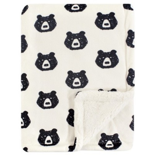 Yoga Sprout Baby Boy Mink and Faux Shearling Plush Blanket, Bear, One Size