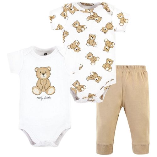 Hudson Baby Cotton Bodysuit And Pant Set, Teddy Bears Short Sleeve, 18-24 Months