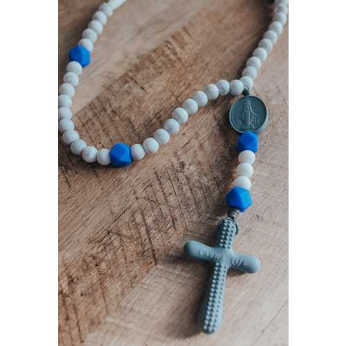 Silicone Rosary: Archangel (Grey/Blue)