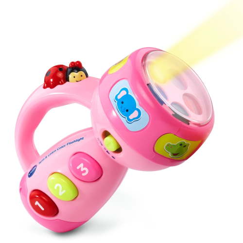 VTech Toddler's Spin and Learn Colored Flashlight, Magic Touch Kids Toy, Pink