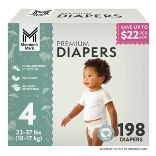Member's Mark Premium Baby Diapers, size 4