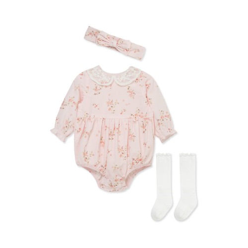 Rose Vine Bubble Bodysuit, Headband & Socks Set