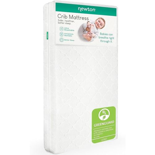 Newton Baby Crib Mattress and Toddler Bed - Ultra-Breathable Proven to Reduce Suffocation Risk, 100% Washable, 2-Stage, Non-Toxic Better Than Organic, Removable Cover - Deluxe 5.5" Thick- White