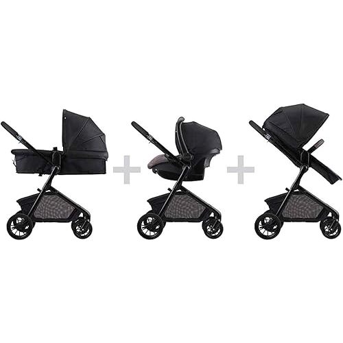 Evenflo Pivot Modular Travel System with LiteMax Infant Car Seat with Anti-Rebound Bar (Casual Gray)