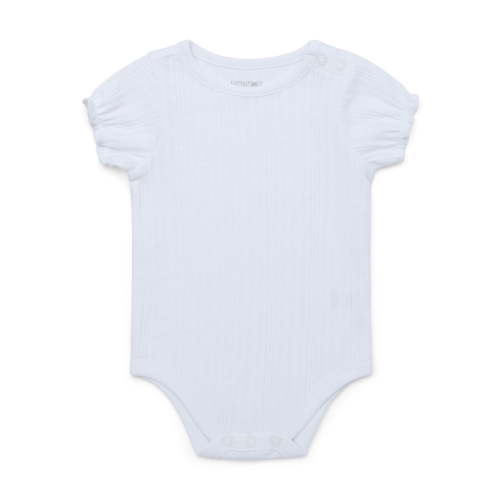 Garanimals Baby Girl Smocked Short Sleeve Pointelle Bodysuit, Sizes 0-24 Months