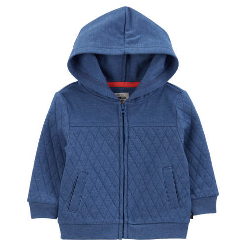 Baby Quilted Hooded Zip Jacket - 3M - Style,Blue