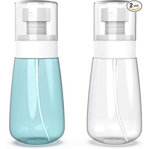 Pack 2 Small Spray Bottle Travel Size 2oz/60ml - Fine Mist Mini Empty Spray Bottles - Leak Proof - for Toners, Face & Hair Mist