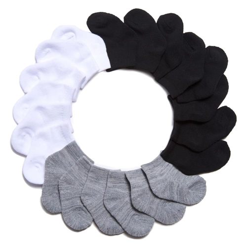 Nuby Infant Boys Basics 10-Pack Half Cushion Low Cut Baby Socks