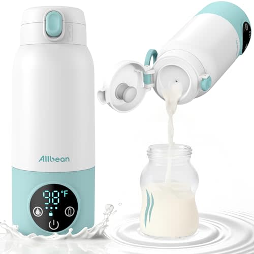 Allbean Portable Bottle Warmer for Travel – 2025 Upgrade Dual Heating Modes for Breast Milk & Water, Milk Warmer for Baby with Fast Heating,17oz Large Capacity Suitable for Outdoor, Airplane, and Car