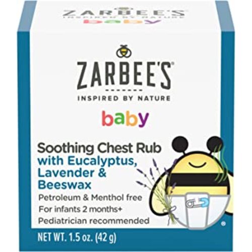 Zarbee's Baby Soothing Chest Rub with Eucalyptus & Lavender, Petroleum-Free Safe and Effective Formula, 1.5 Ounce : Health & Household