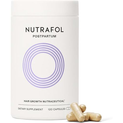 Nutrafol Postpartum Hair Growth Supplements, Clinically Tested for Visibly Thicker Hair and Less Shedding, Breastfeeding-friendly - 1 Month Supply
