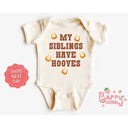 My Siblings Have Hooves Horseback Riding Baby Reveal Onesie® - Etsy