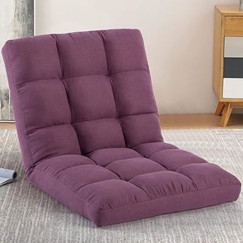 Floor Chair with Back Support Folding Chair with 6 Adjustable Position, Padded Sleeper Bed, Floor Gaming Chair, Meditation Chair for Adults