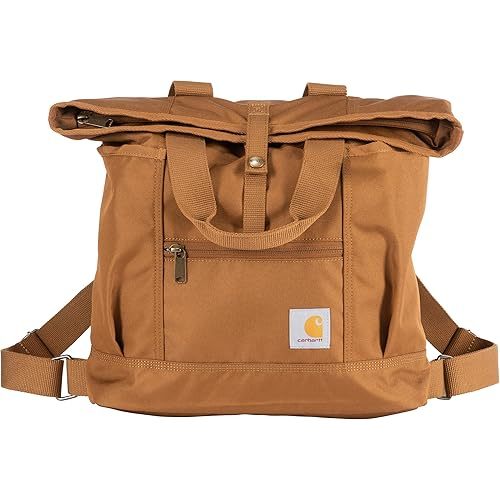 Carhartt, Durable Bag with Adjustable Straps and Laptop Sleeve, Convertible Backpack Tote Brown, One Size