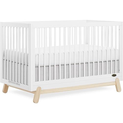 Dream On Me Hygge 5-in-1 Convertible Full-Size Baby Crib, White Vintage Oak