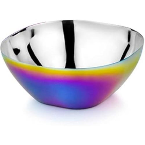 Ahimsa Stainless Steel Kids Bowls - Pediatrician Designed, 12oz Toddler Bowls, Non Toxic Stainless Steel Snack Bowl, BPA Free & Dishwasher Safe (Single Rainbow Bowl)