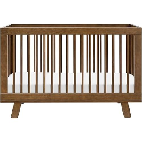 Babyletto Hudson 3-in-1 Convertible Crib with Toddler Bed Conversion Kit in Natural Walnut, Greenguard Gold Certified