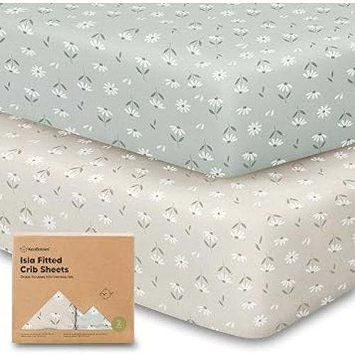 2-Pack Bamboo Viscose Crib Sheet (Daisies)